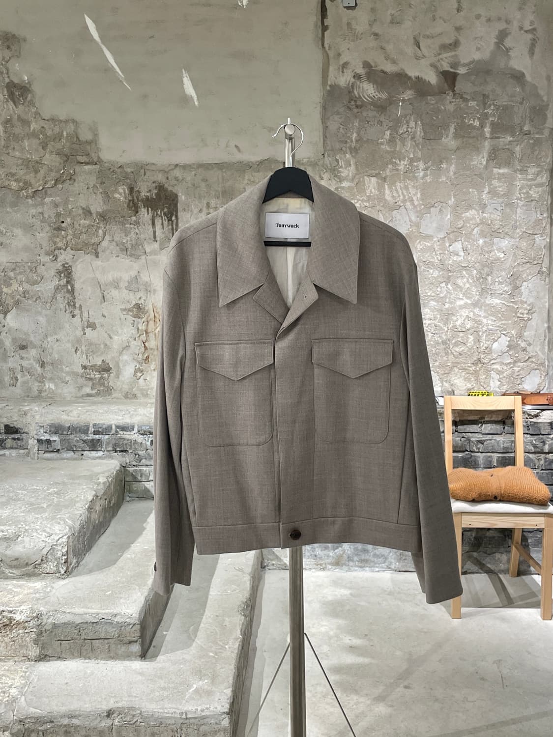 토니웩 샌드 패치 포켓 헤링본 울 필드 자켁 상품이미지1