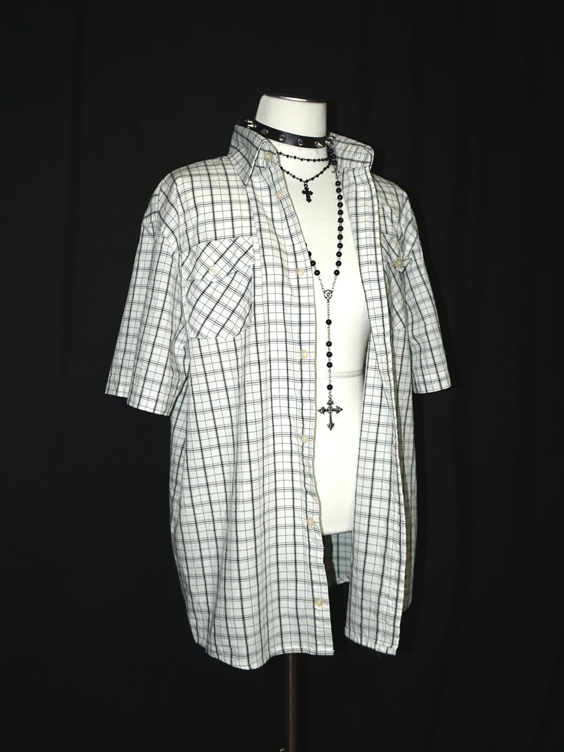 y2k cross check shirt  상품이미지4