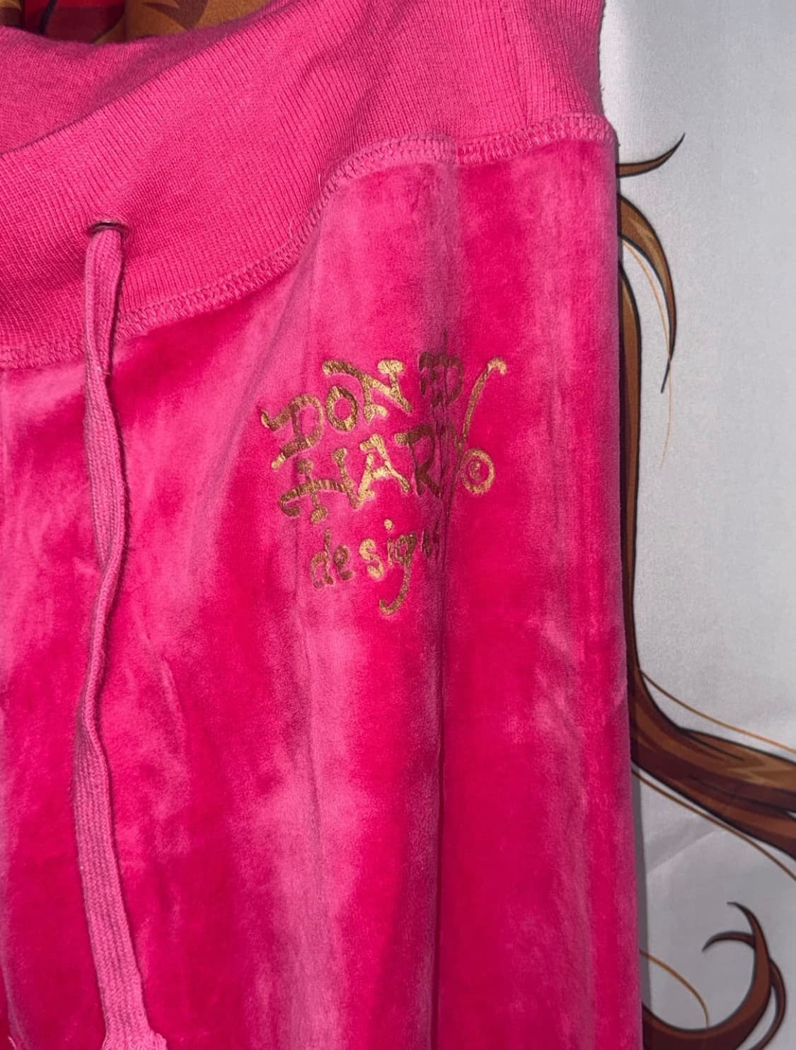 에드하디ed hardy 로라이즈 벨벳 트레이닝 팬츠  상품이미지3