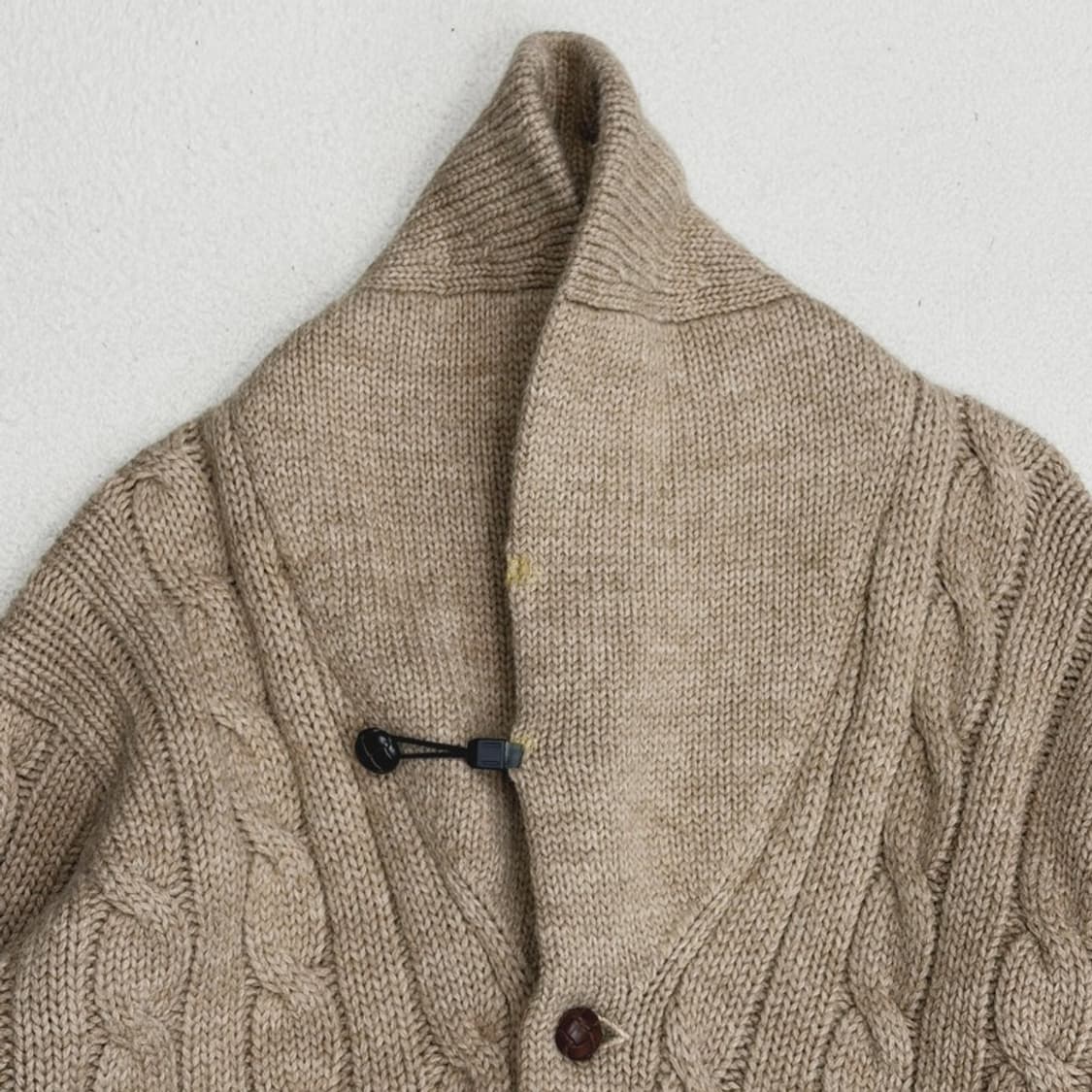 POLO 숄 카라 케이블 울 니트 가디건 M 상품이미지4
