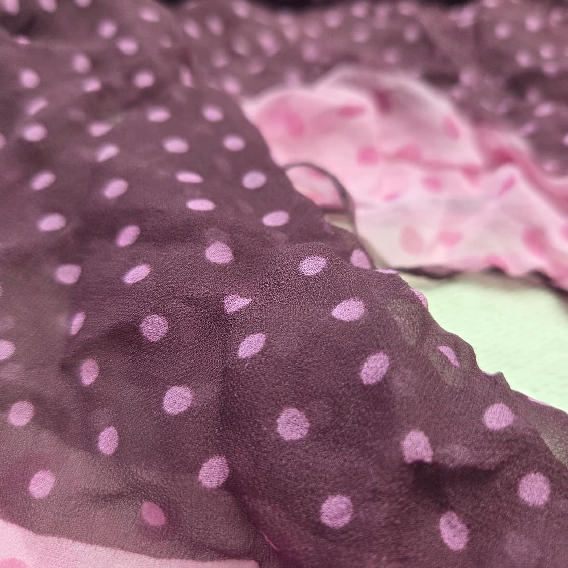 Bill blass 빌 블래스 빈티지 투톤 도트 스카프 상품이미지3