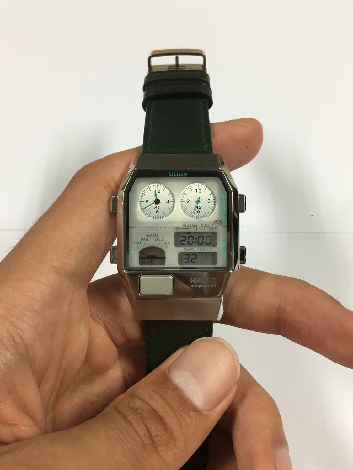 80s citizen ana-digi temp green 상품이미지2
