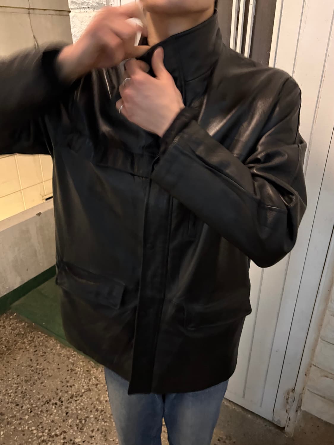 vtg lambskin snap carcoat 상품이미지5