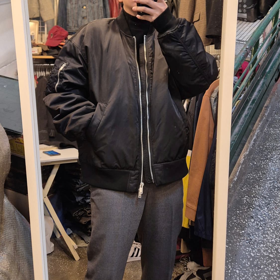 2XL(착샷잇음) 무신사 블랙 MA-1 항공점퍼  상품이미지4