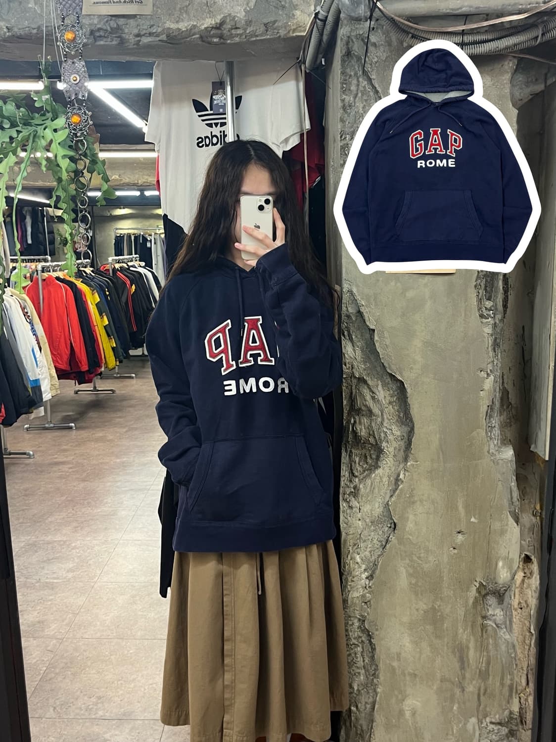 갭 레터링 후드티 네이비 L #csz1881 상품이미지1