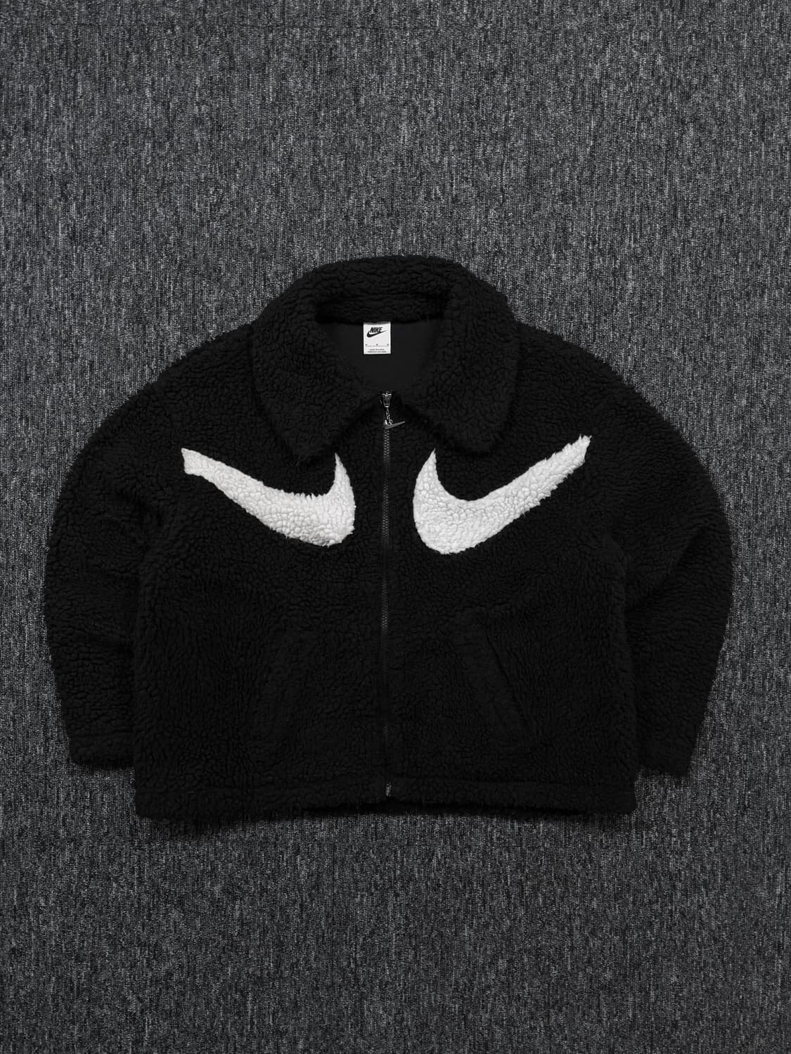 나이키 스우시 쉐르파 블랙 플리스 후리스 자켓 상품이미지4