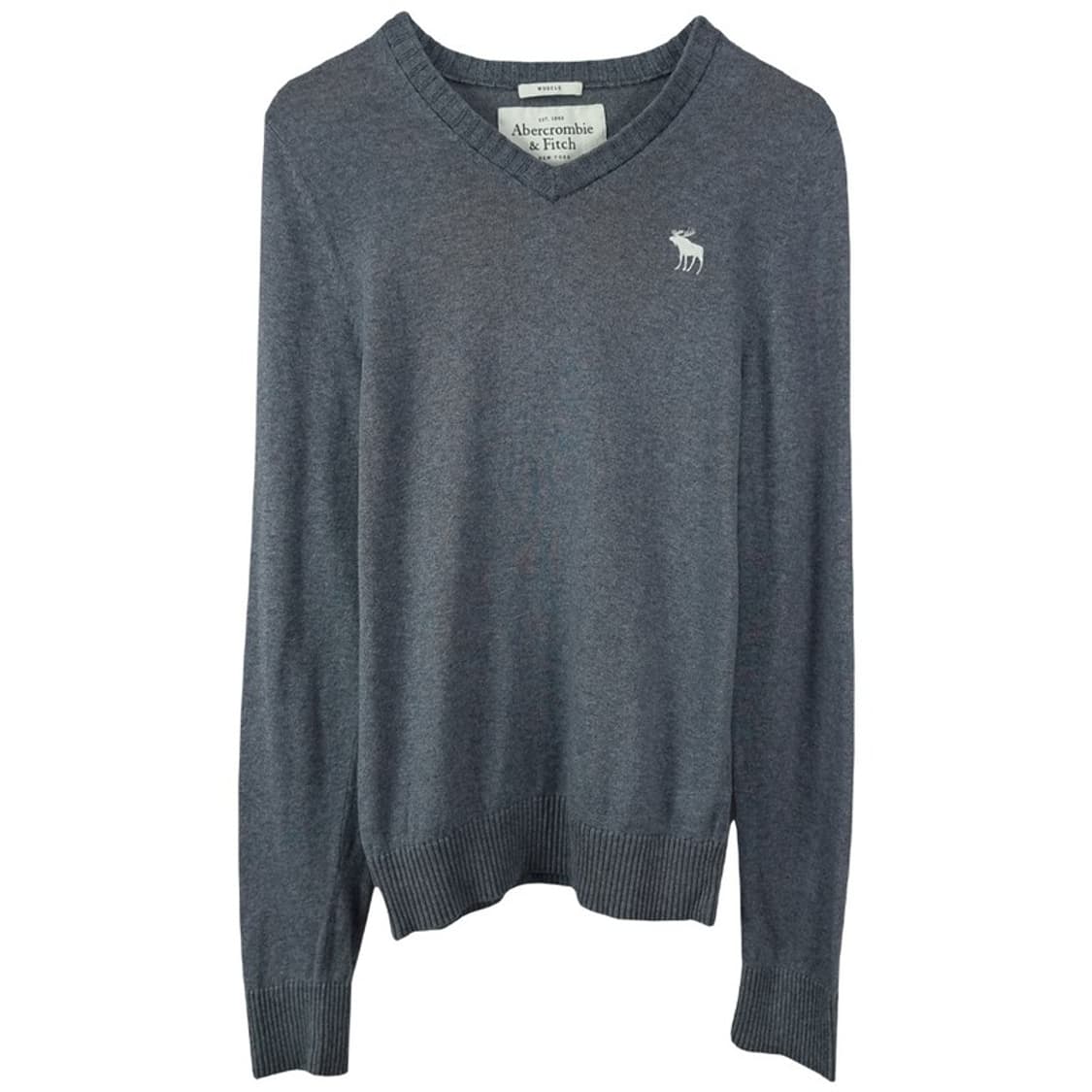 [아베크롬비] 로고 자수 브이넥 니트 그레이 M19922 상품이미지2