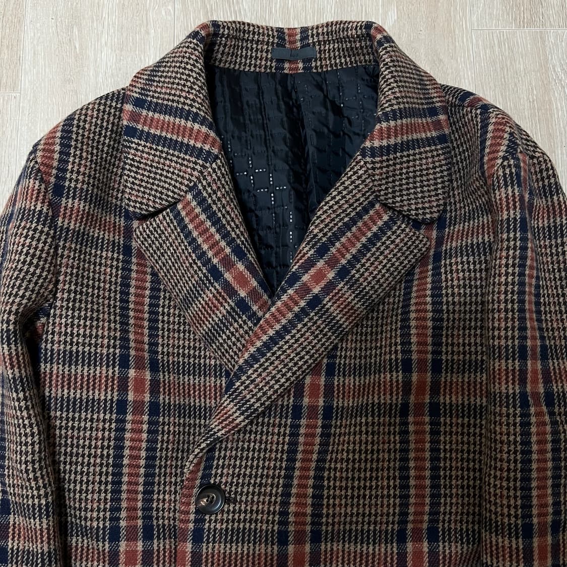 앤드지 남성 클래식 모직 체크 싱글 코트 M/95  상품이미지2