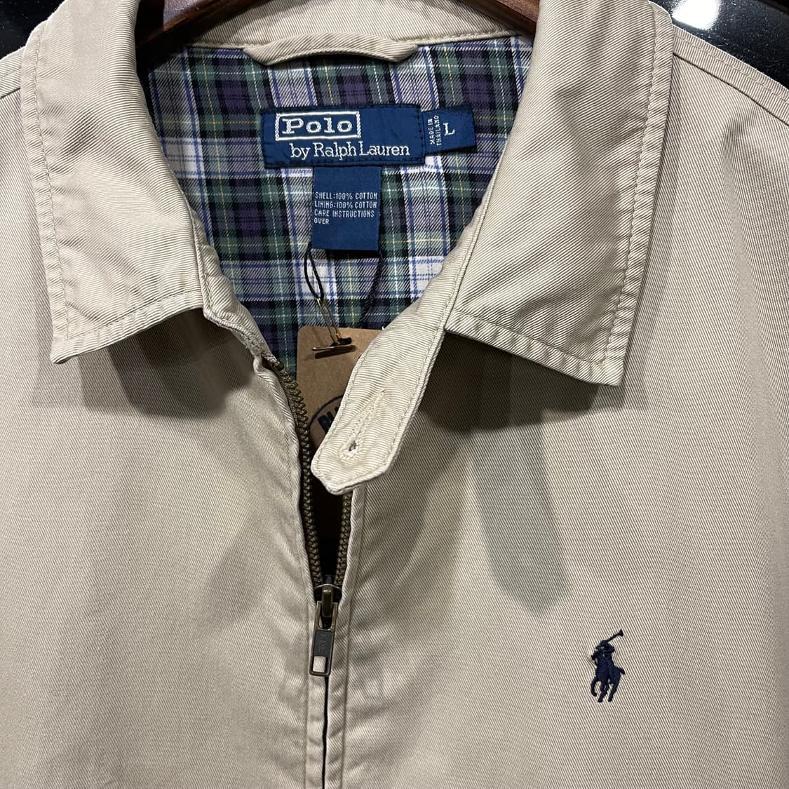 Ralph Lauren POLO by Ralph Lauren Swing Top Sports Jacket Men's XL cotton unbleached Vintage Second Hand
