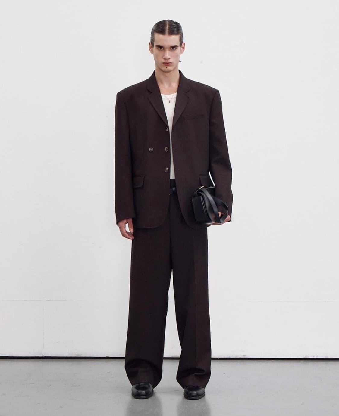 렉토23fw 빈티지스트라이프 버진울 자켓 브라운 상품이미지3