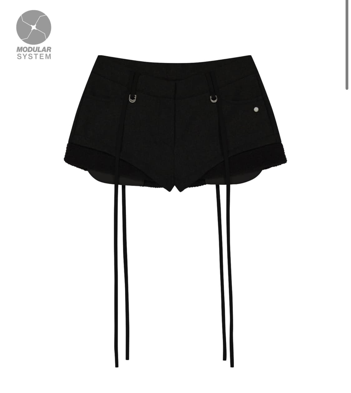 ojos 오호스 마이크로 울 쇼츠 블랙 Micro Wool Shorts 상품이미지1