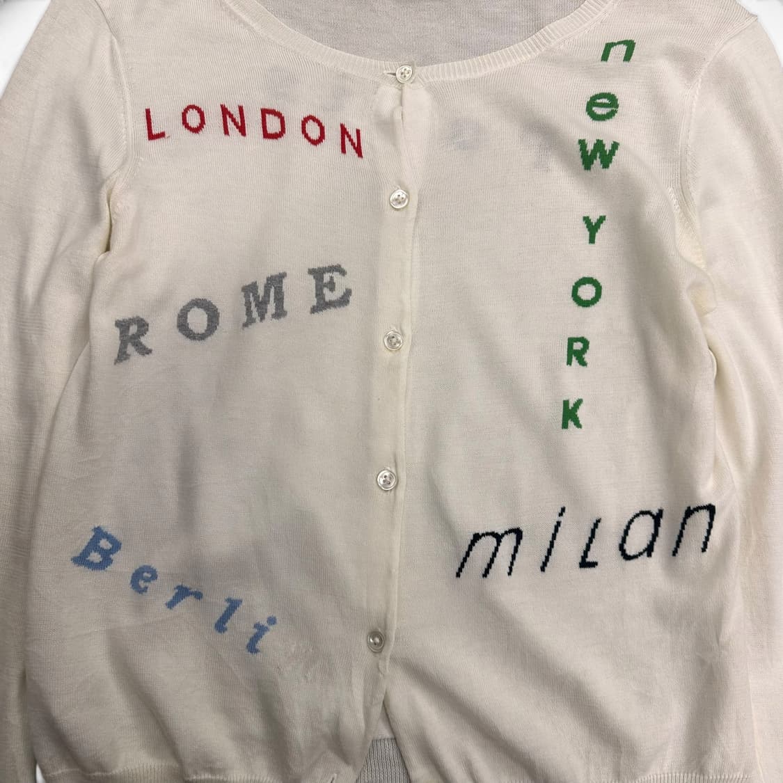 Multicolor Lettering Ivory Cardigan 상품이미지6