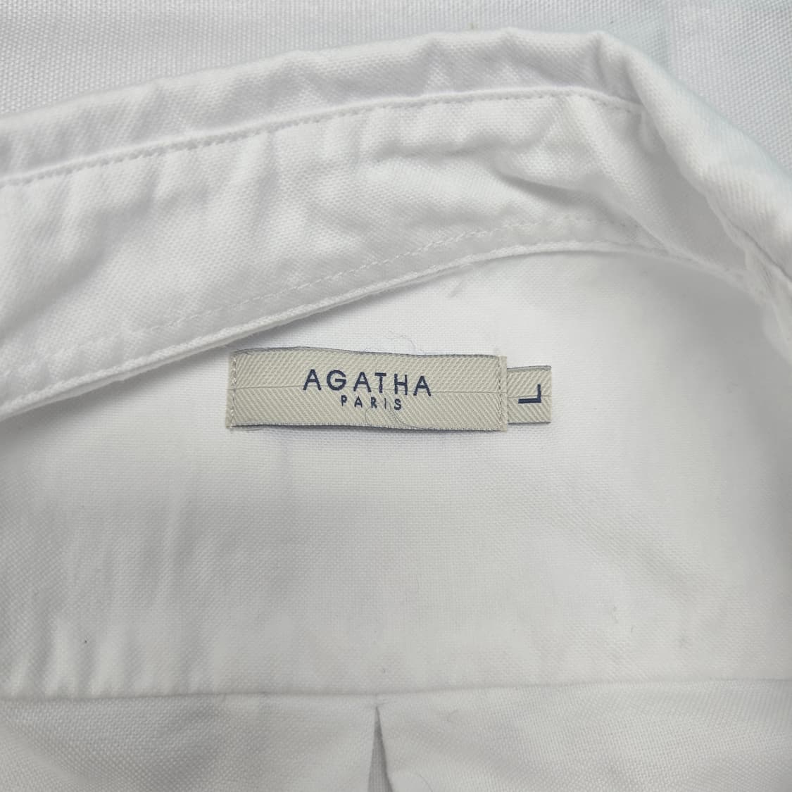0180.아가타 화이트 스코티  자수 포인트 셔츠L 상품이미지5