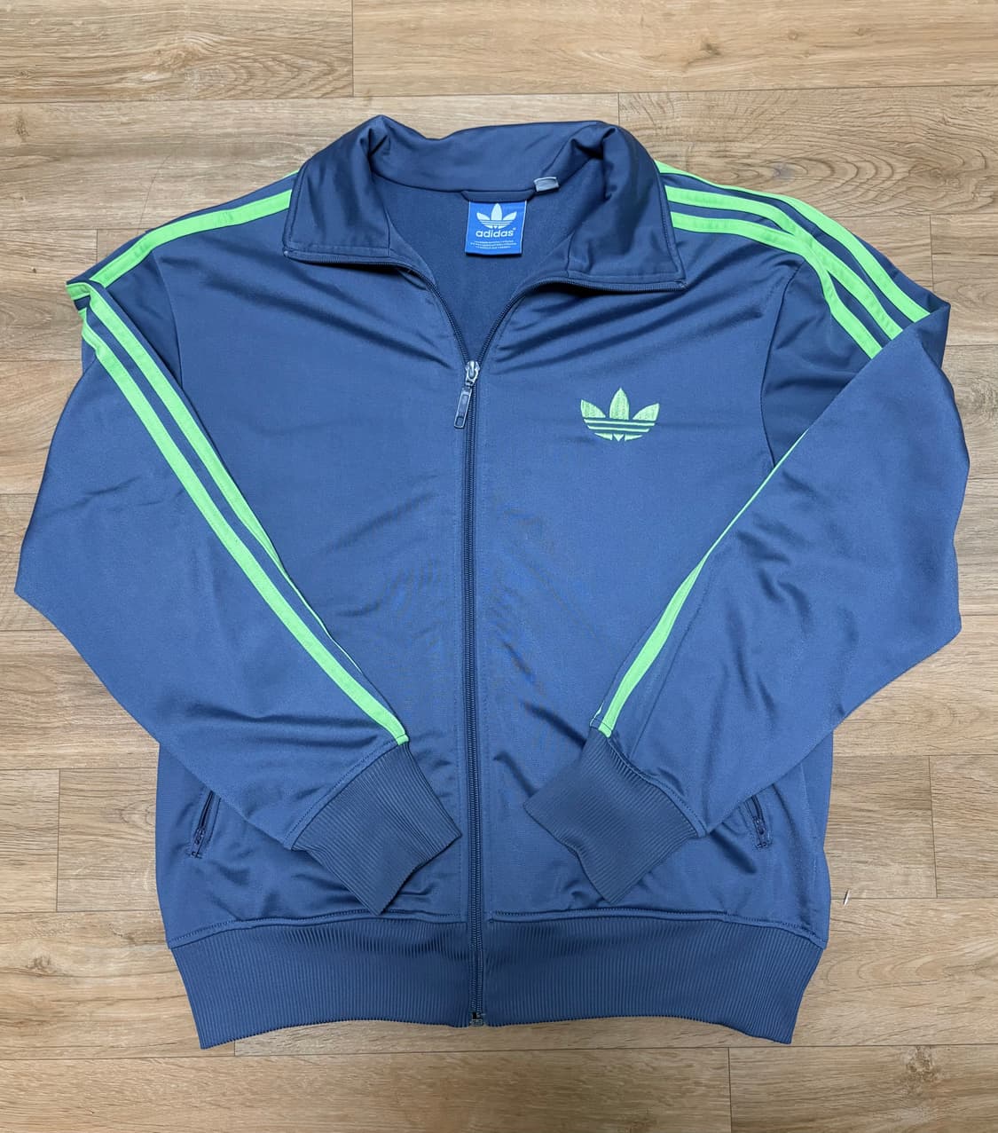 아디다스 삼선 트랙탑 블루/라임 상품이미지1