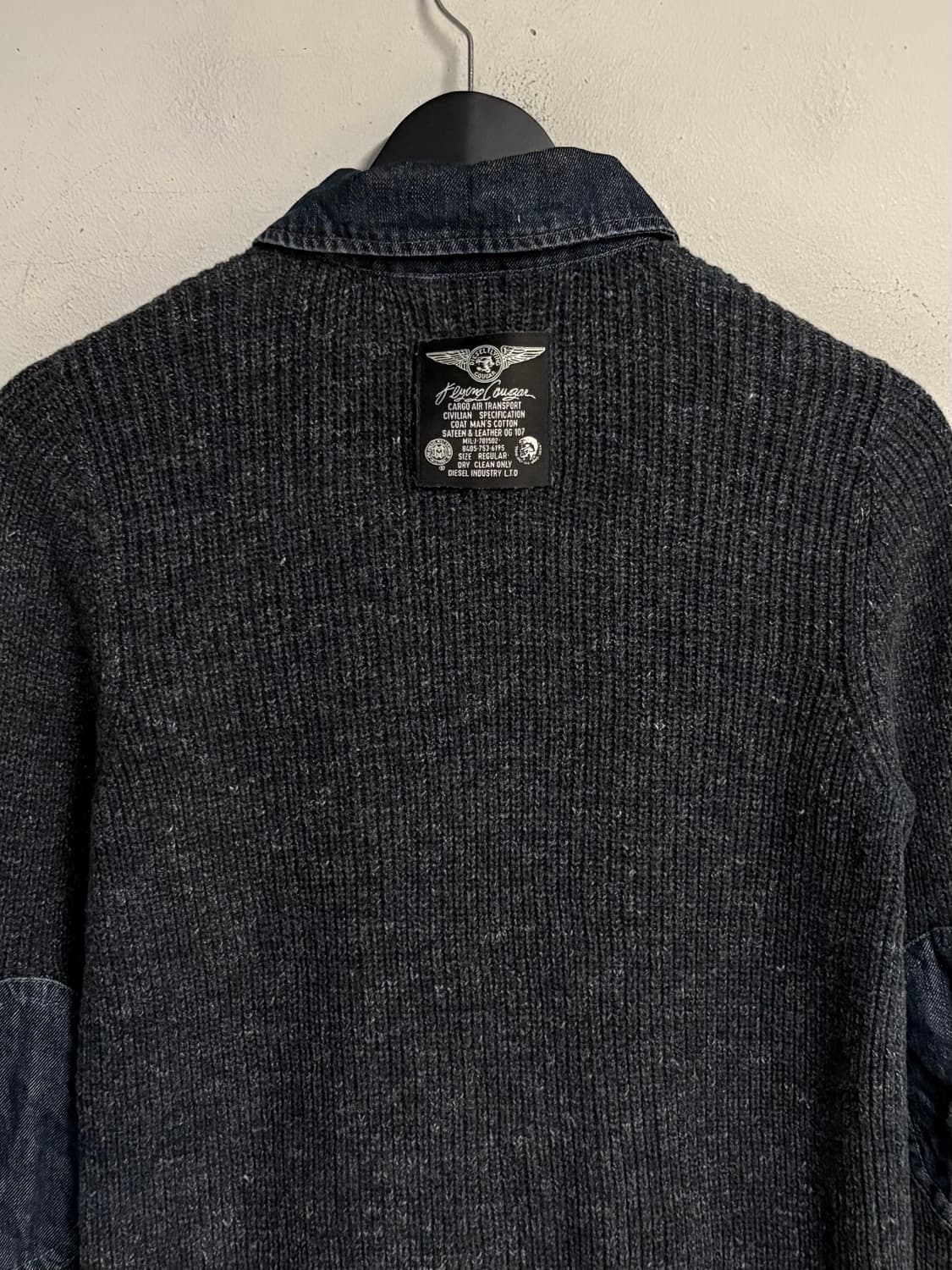 DIESEL denim collar knit zip up jacket  상품이미지6