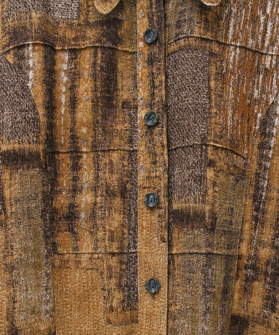 일본 수입 빈티지 옐로우 패턴 핀턱 블라우스 상품이미지4