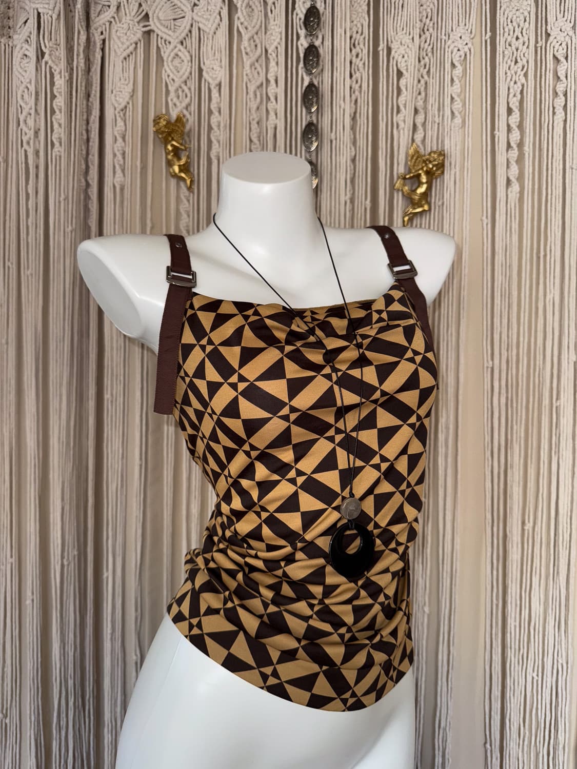Check Board Belted Sleeveless 0023 상품이미지1