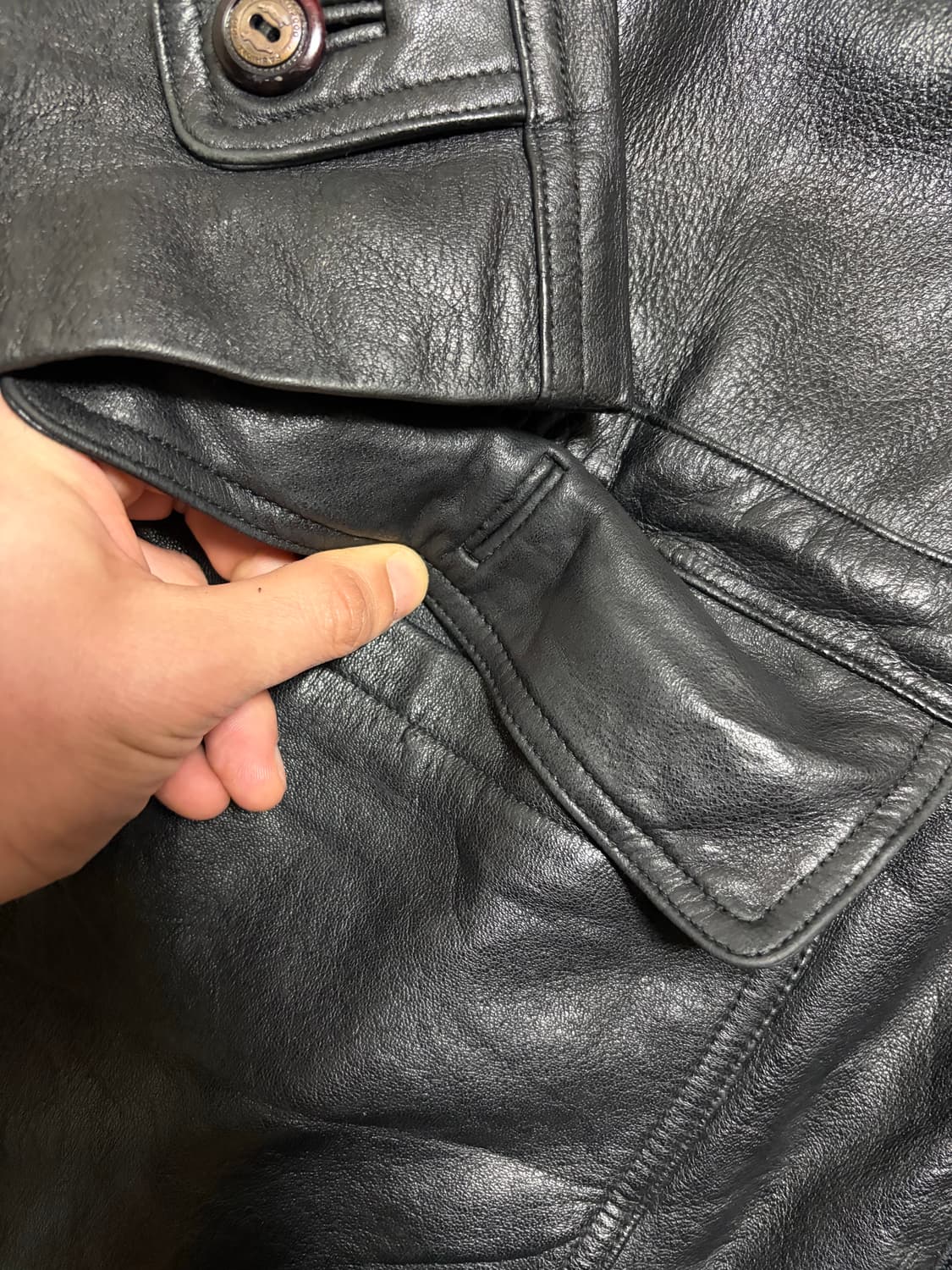 100-105) 빈티지 램스킨 레더 카코트 올드갭 스타일 상품이미지7