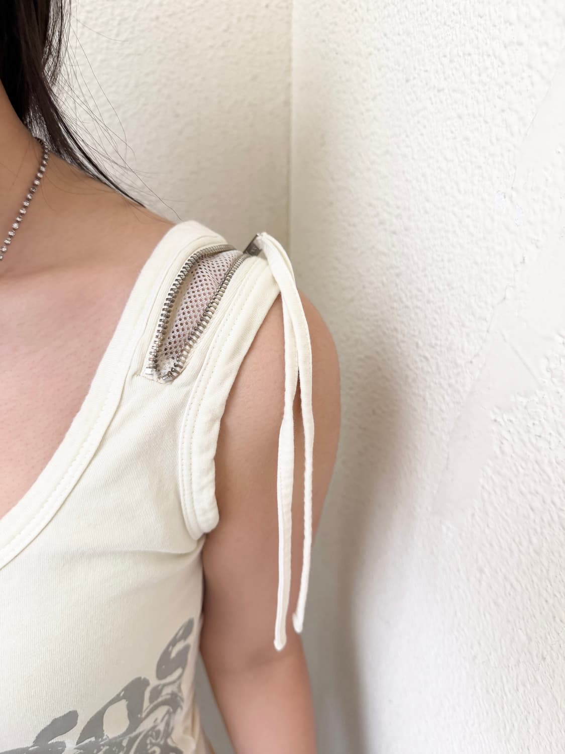 90s SABOTAGE Zip Shoulder Graphic Tank 상품이미지5