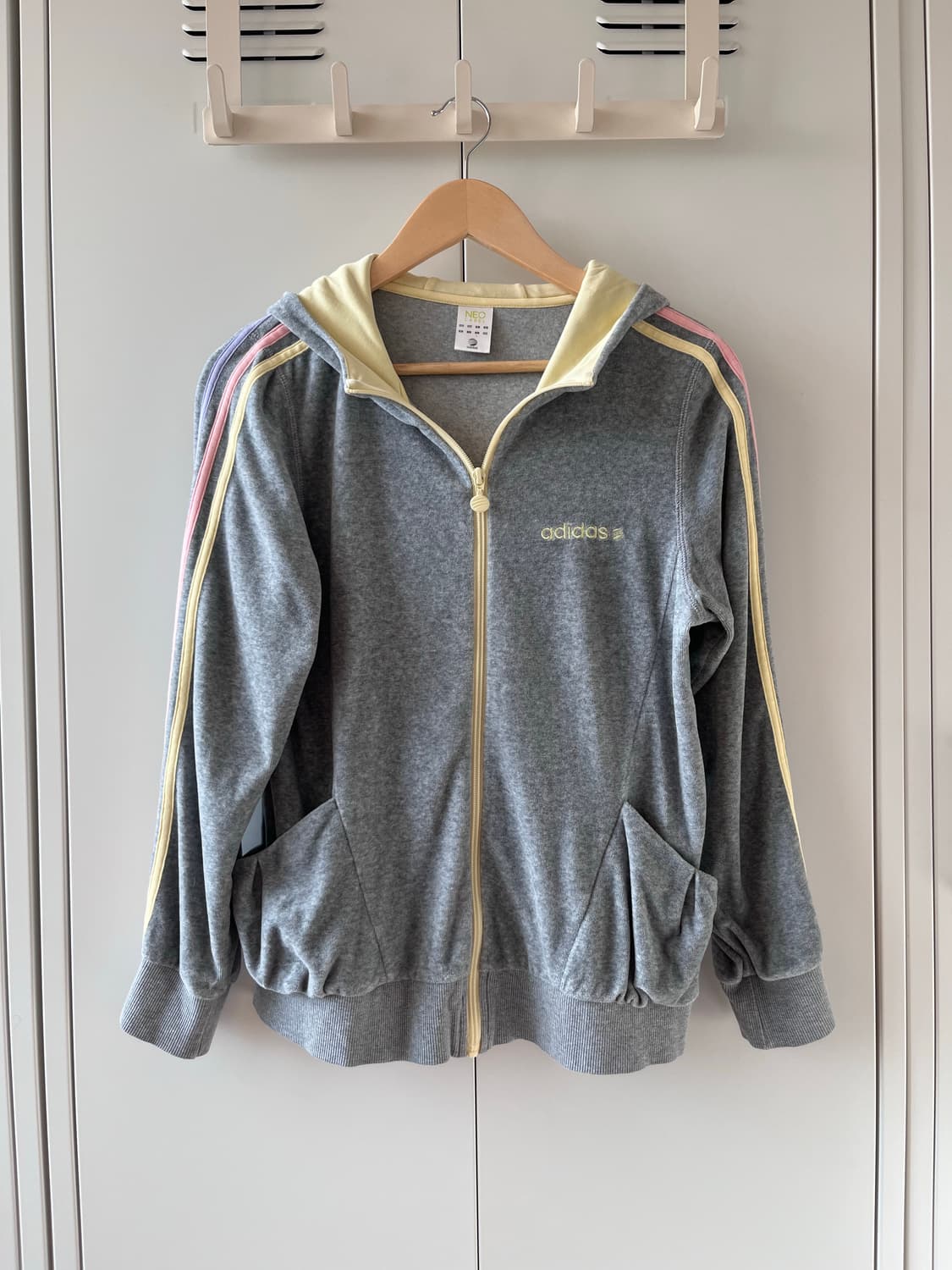 아디다스 솜사탕 삼선 무지개 후드집업  상품이미지1