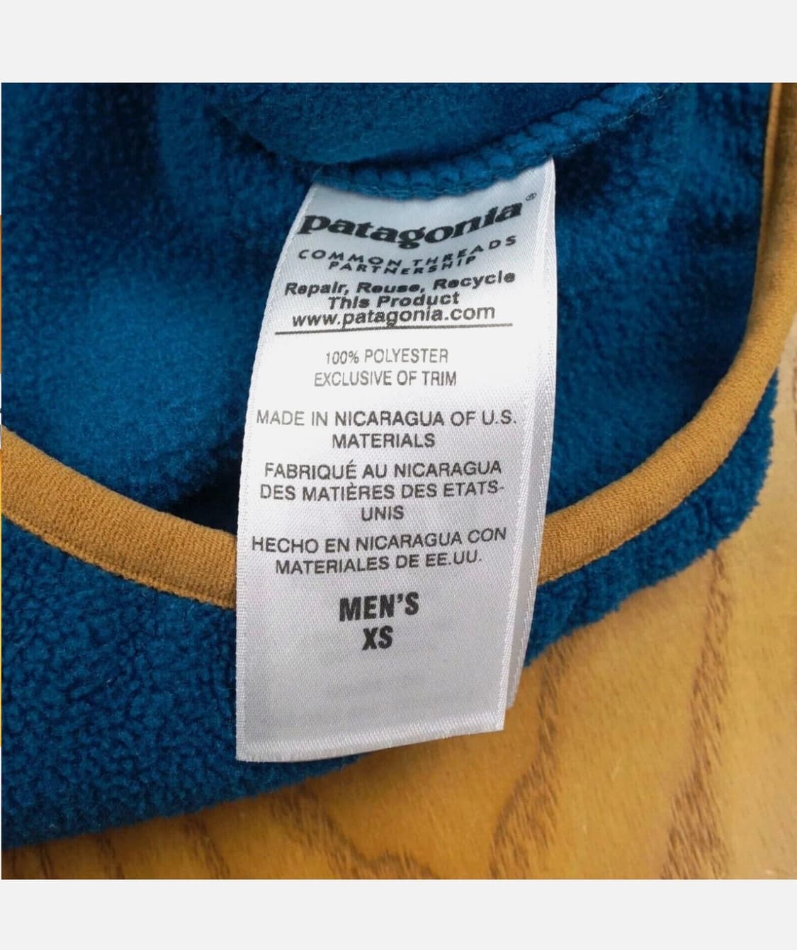 파타고니아 신칠라 스냅티 블루/옐로 멘즈xs 상품이미지6