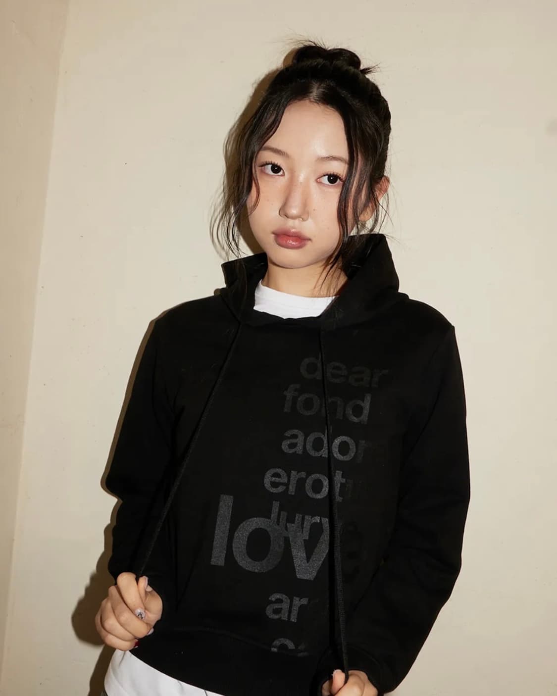 LETTERING HOODIE, BLACK 상품이미지2