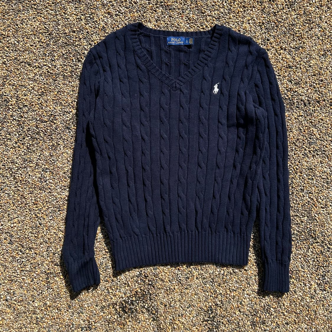 폴로 (POLO RalphLauren)네이비 브이넥 케이블 니트 상품이미지1