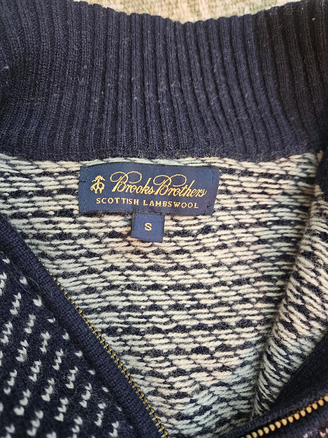 브룩스브라더스 램스울 하트집업니트 S 상품이미지2