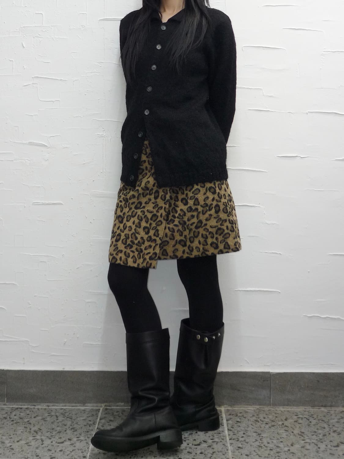 Back zipped leopard skirt 상품이미지3