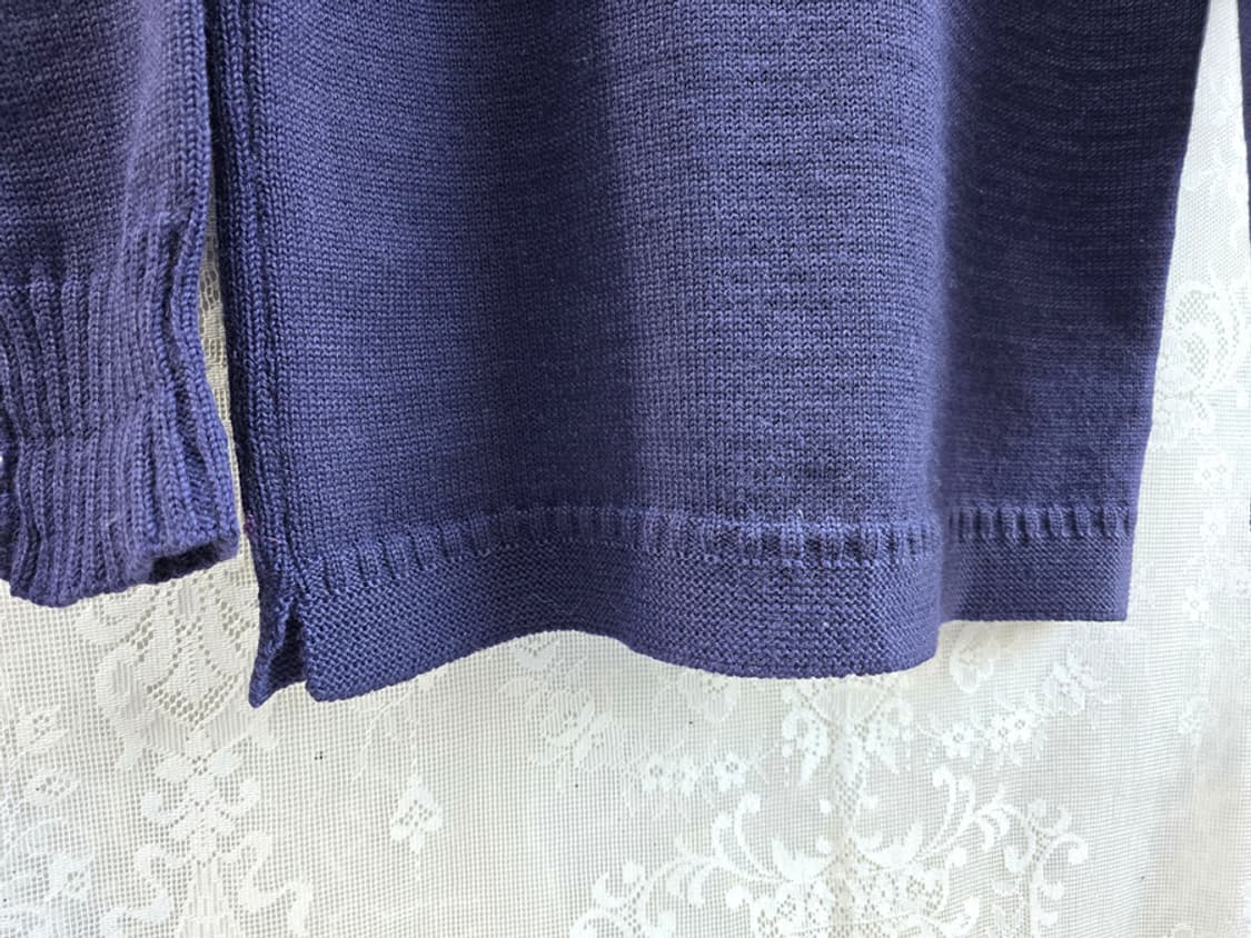 80s 건지 울른스 네이비 피셔맨 니트 (made in uk) 상품이미지4