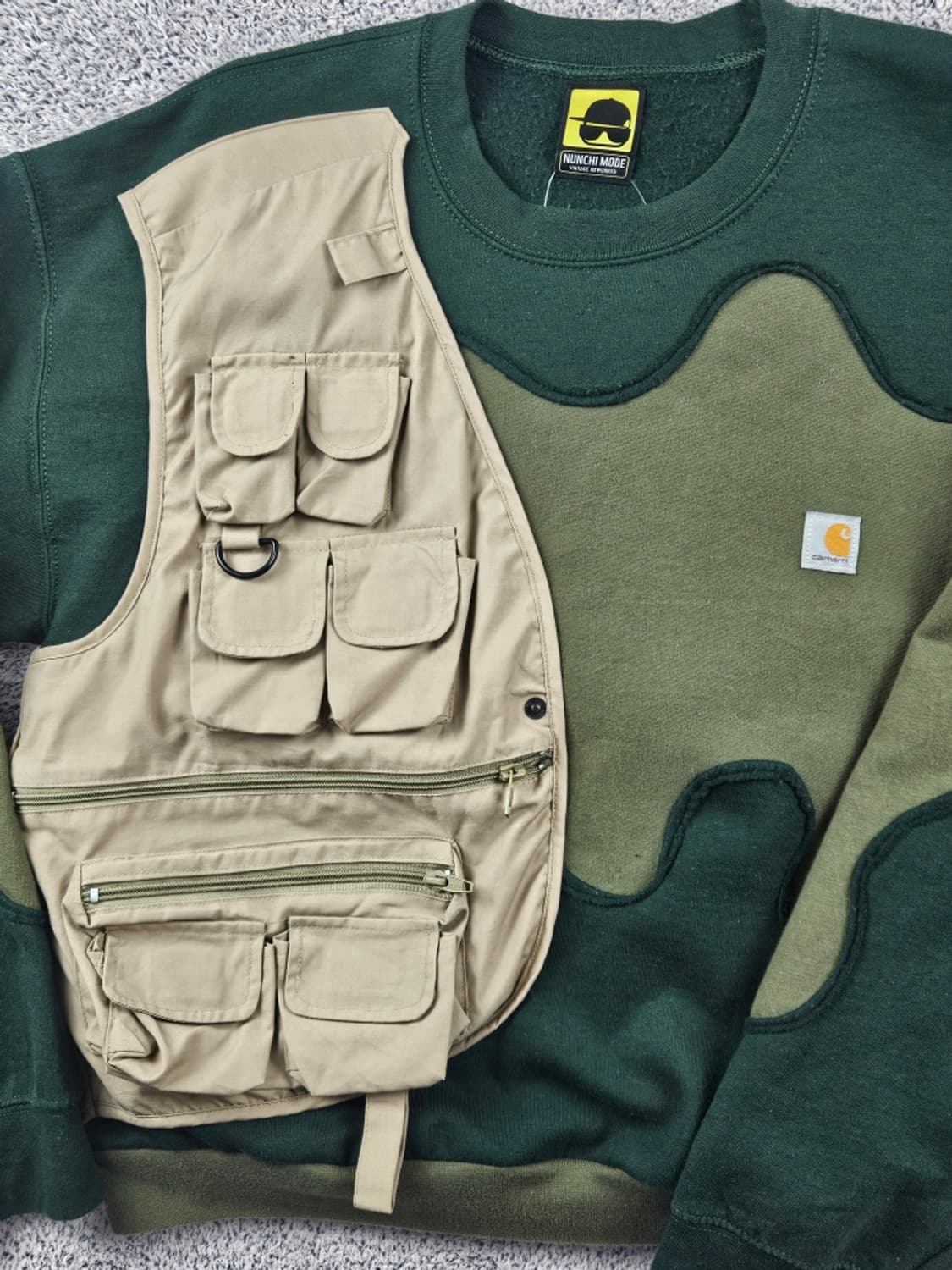 칼하트 포켓 베스트 아플리케 커스텀 맨투맨 스웻 셔츠 (L추정)/9318 상품이미지7