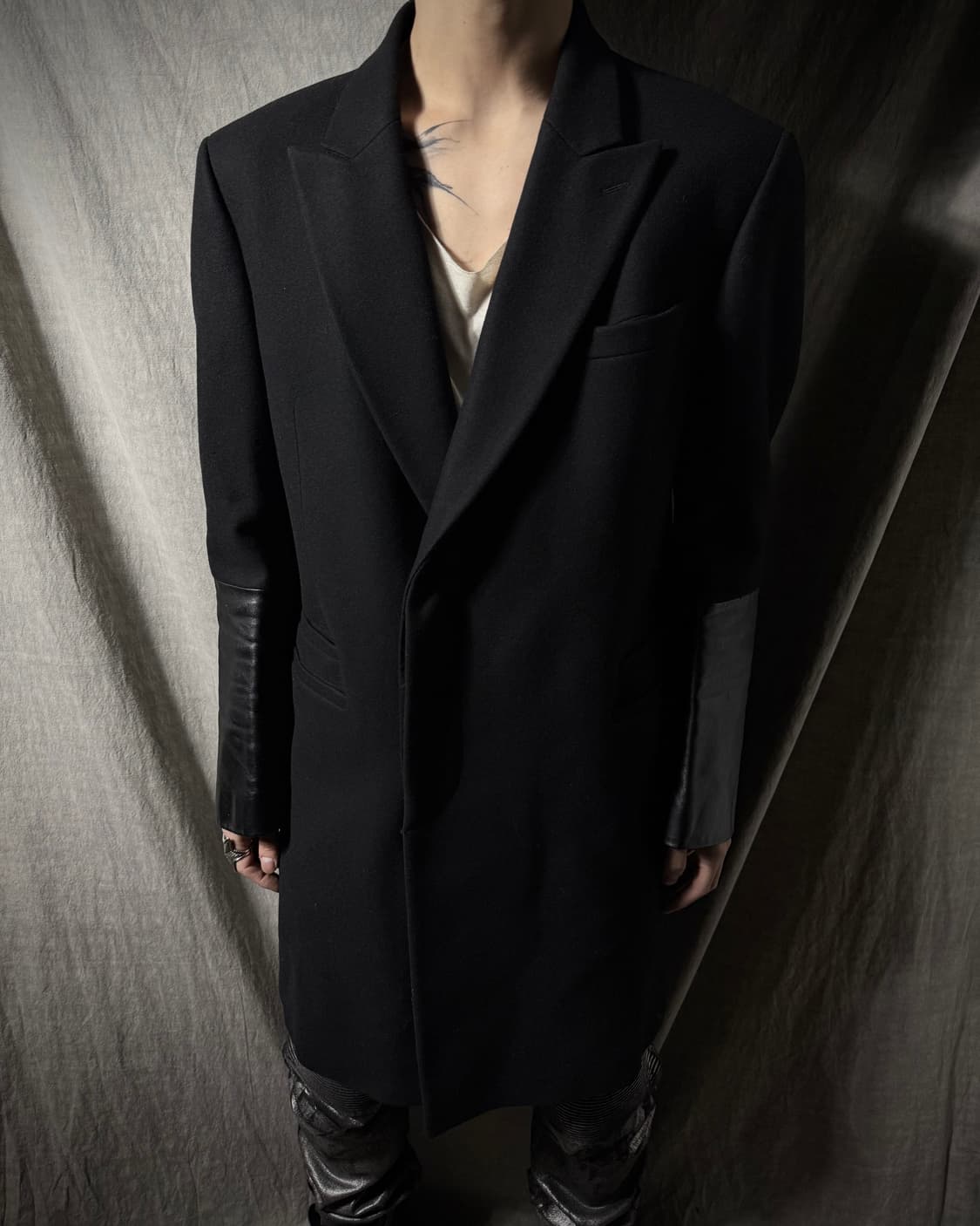 Neil Barrett 10fw Leather Sleeve Coat 상품이미지2