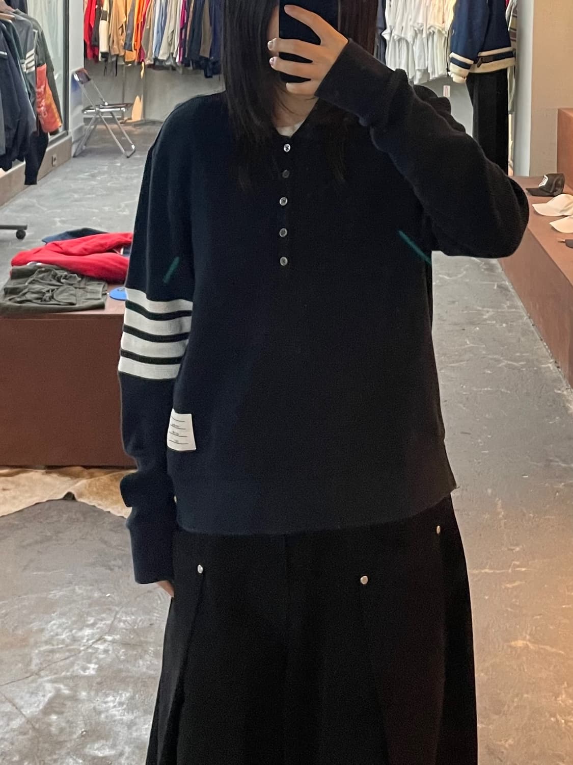 톰브라운 4바 와플 폴로 니트 카라티 H2315 상품이미지1