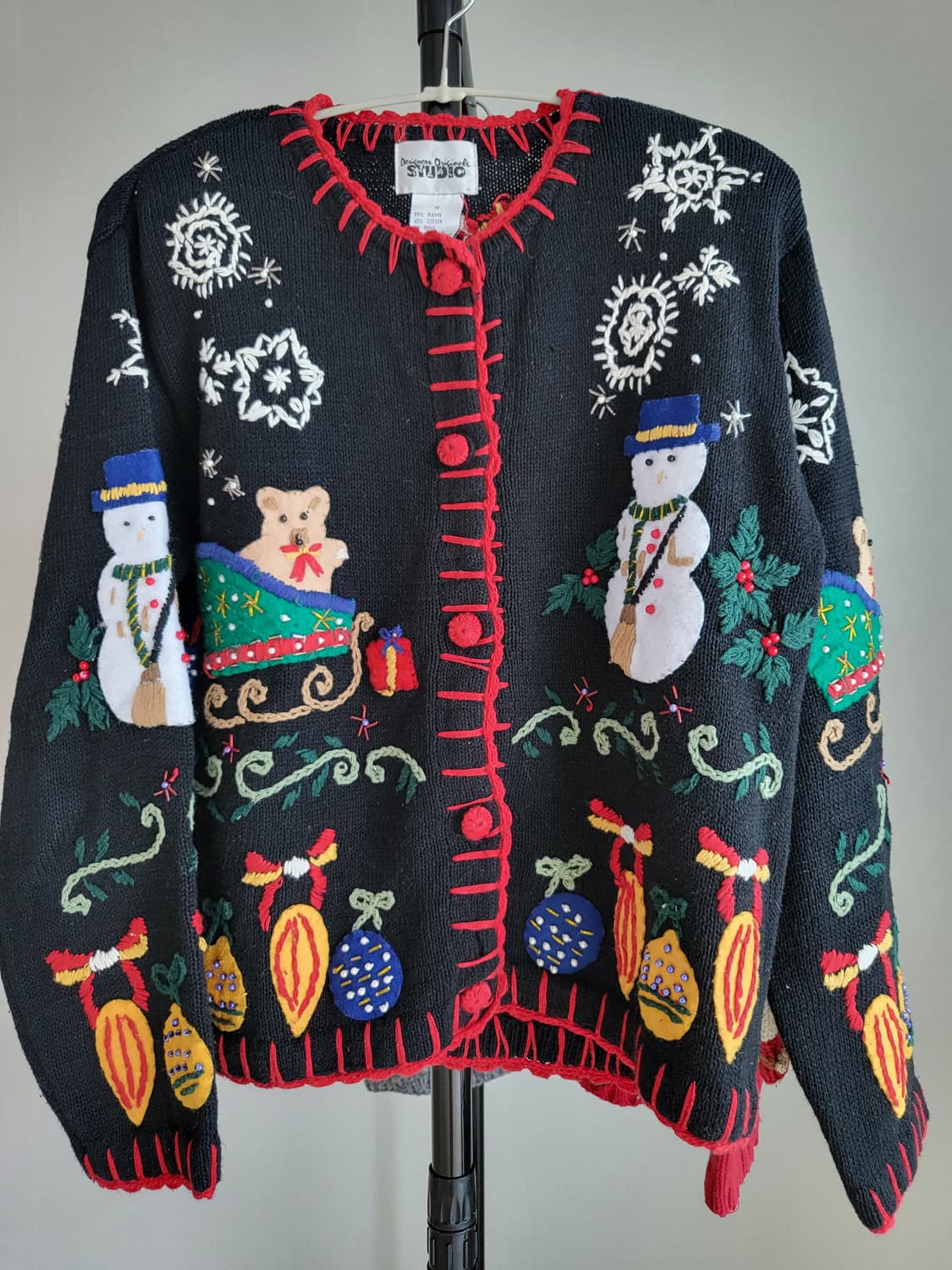 눈사과 썰매 곰돌이 블랙 크리스마스 가디건 ☃️ 상품이미지6