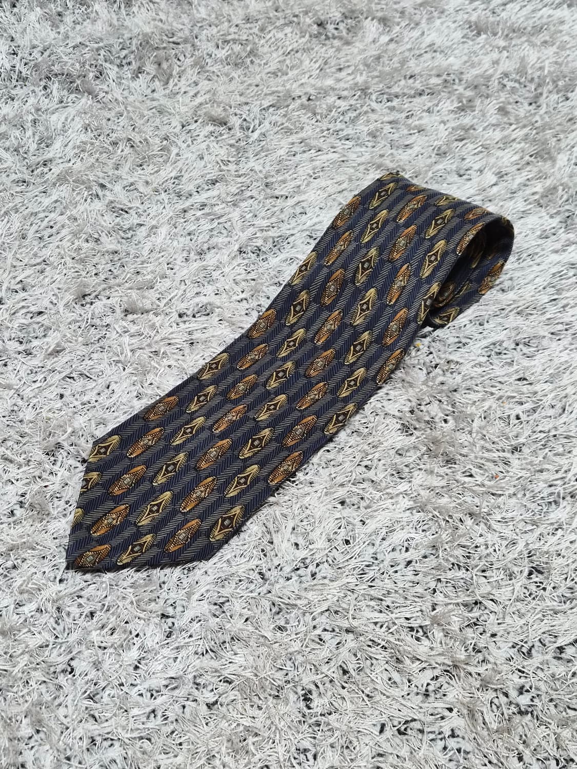 던힐Dunhill 인디언쉴드 패턴 넥타이 Free - N62 상품이미지1