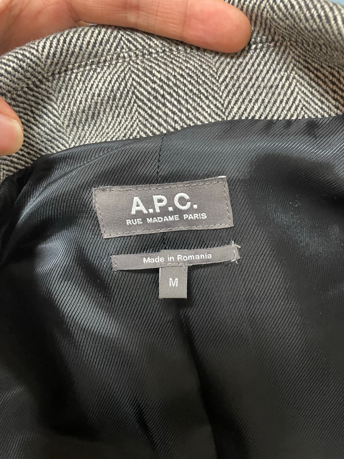A.P.C. 울 헤링본 집업 자켓 M 상품이미지4