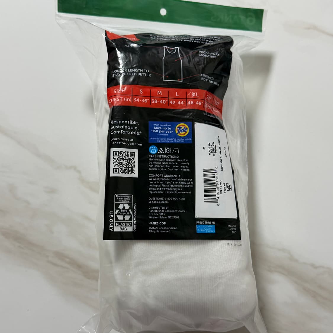 (M) Hanes 헤인즈 나시 민소매 탱크탑 6팩 상품이미지3