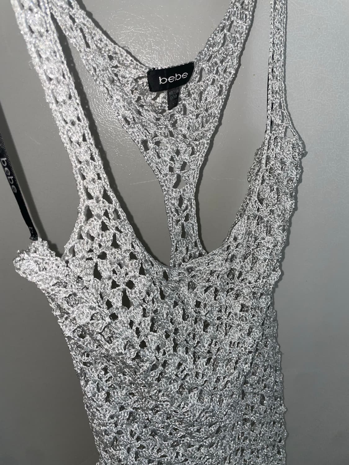 실버 니트 그물 원피스 상품이미지1