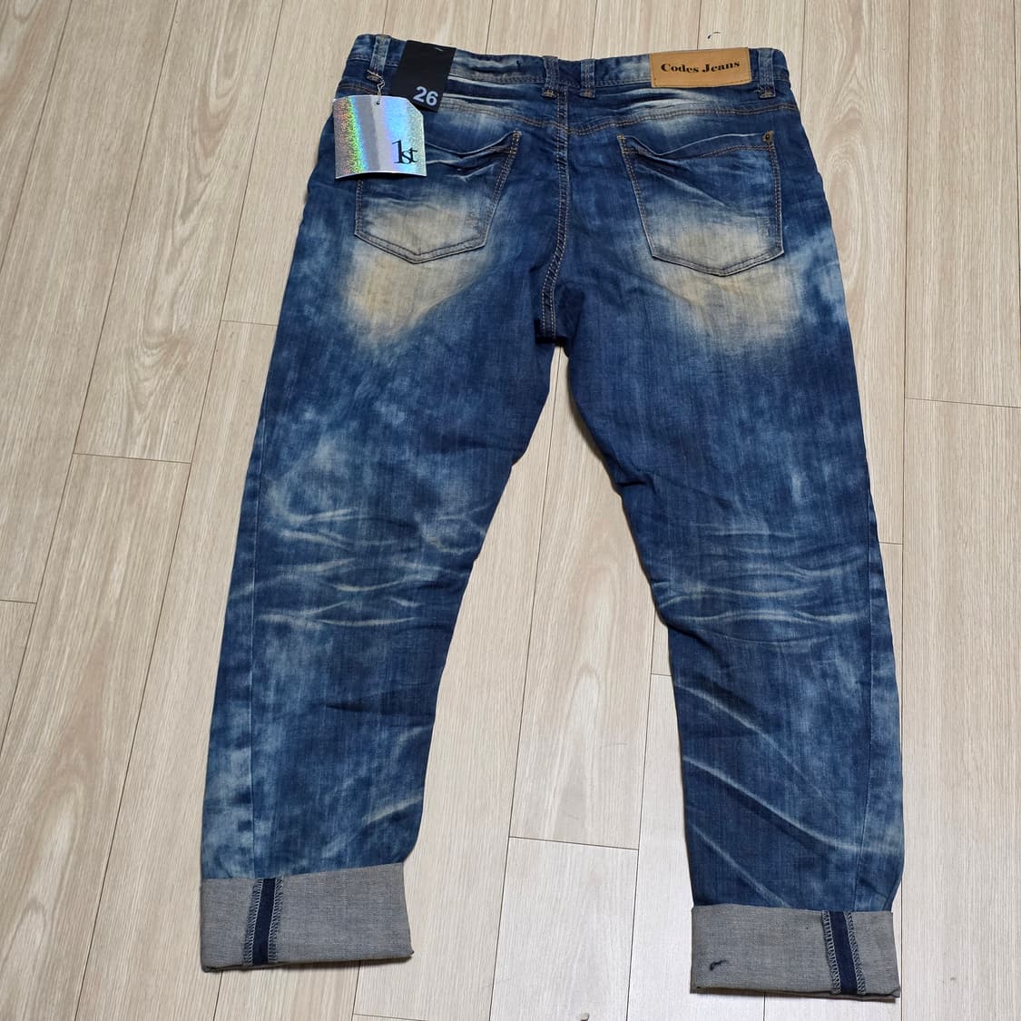 코데즈컴바인 데미지 y2k 로우라이즈 워싱 데님 팬츠 청바지(26) 상품이미지2