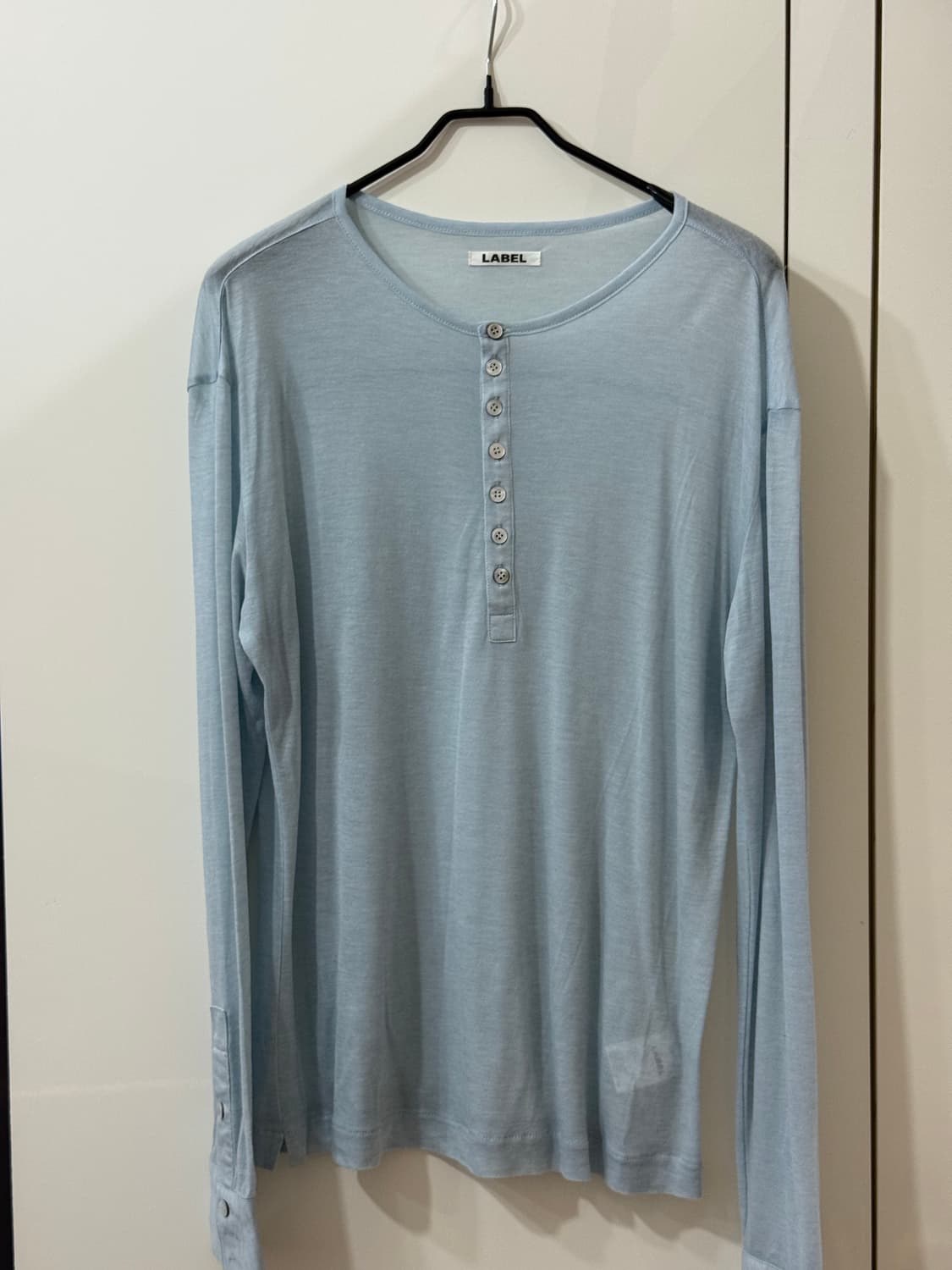 라벨아카이브 Ove wool-blend 헨리넥 라이트블루 2사이즈 상품이미지4