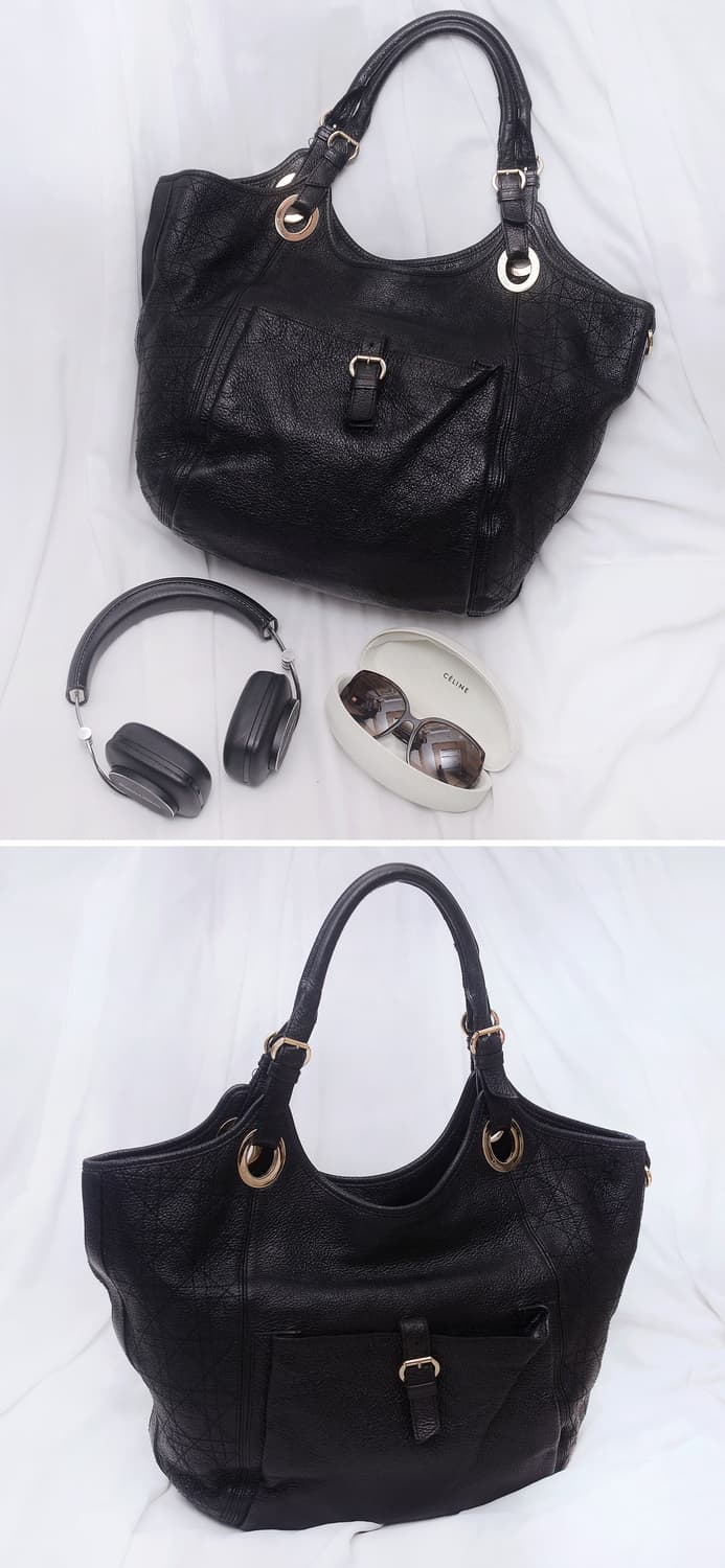 디올 (Dior) 블랙 까나쥬 디어스킨 빅토트.숄더백 상품이미지2