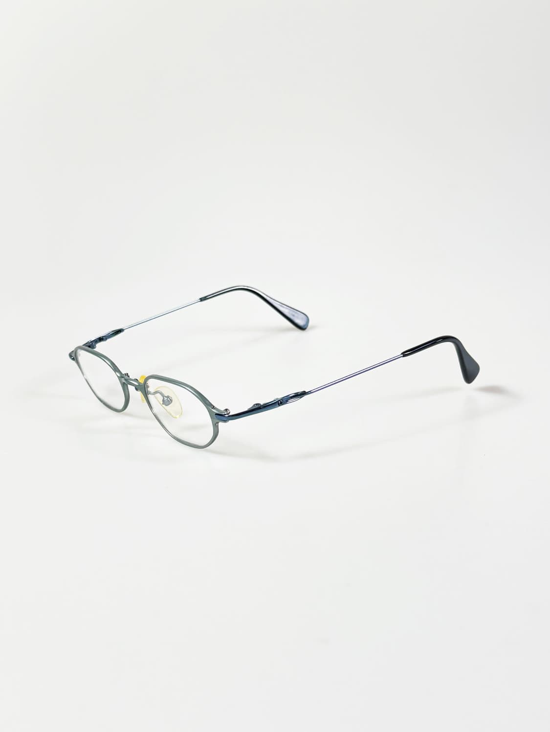 90s 라이트블루 메탈 슬림 오벌 프레임 빈티지 안경 상품이미지3