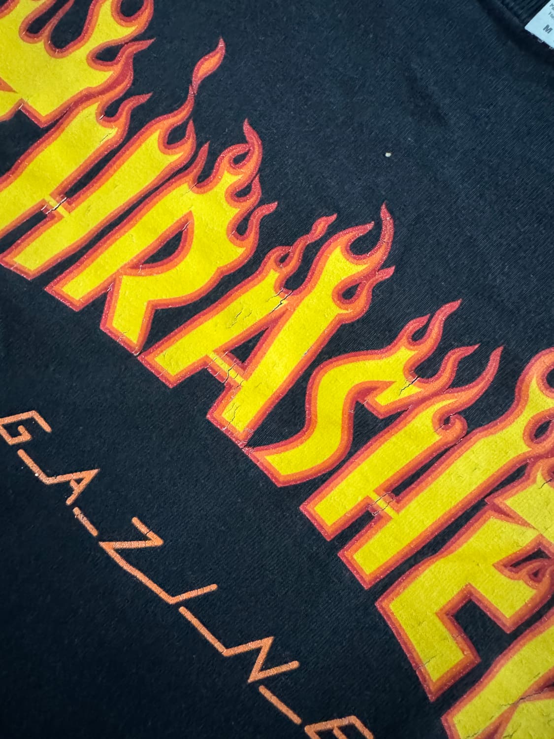트레셔 Thrasher 불꽃 프린팅 반팔 티셔츠 M 블랙 상품이미지5