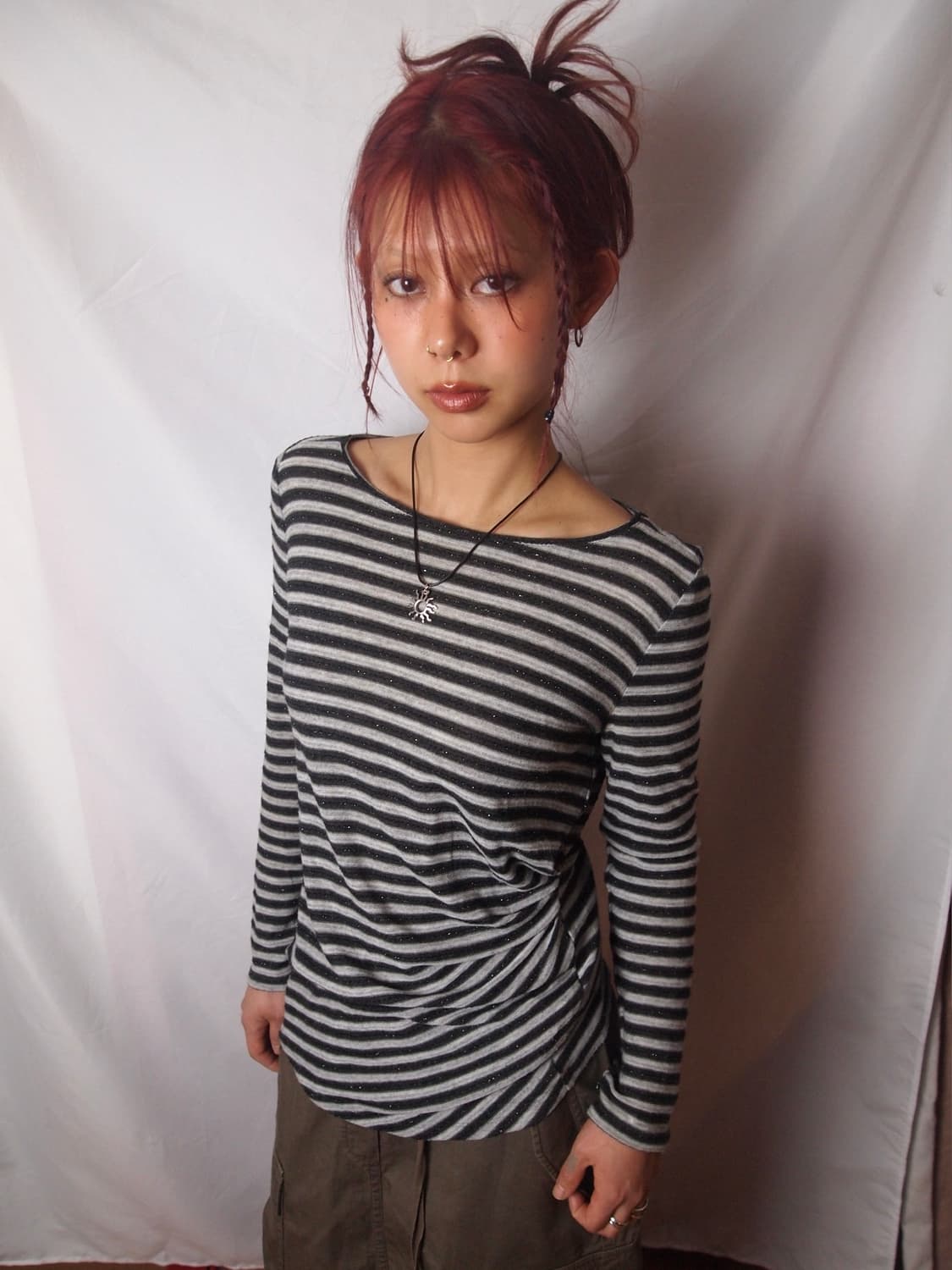 아르마니 꼴레지오니 스트라이프 셔링 슬리브 상품이미지2