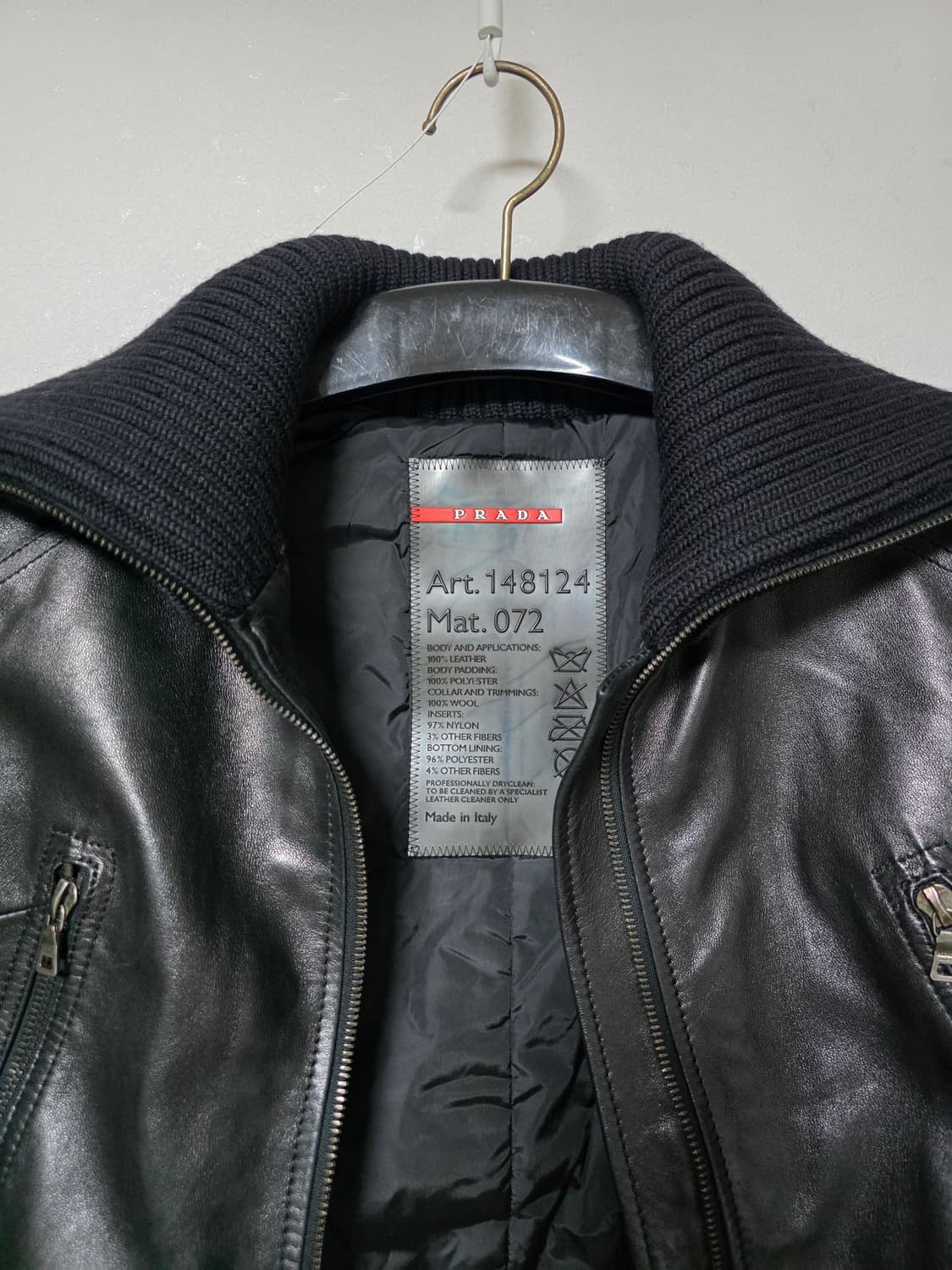pradasports 00s leather mix biker jacket 상품이미지9