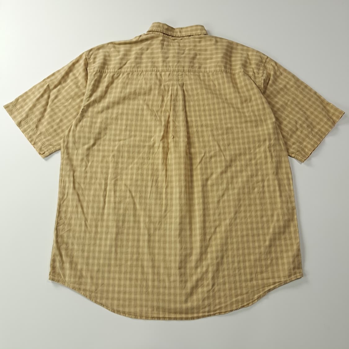 CK732 XL 팀버랜드 90s 홍콩판 베이지 체크 반팔 셔츠 남방 상품이미지8