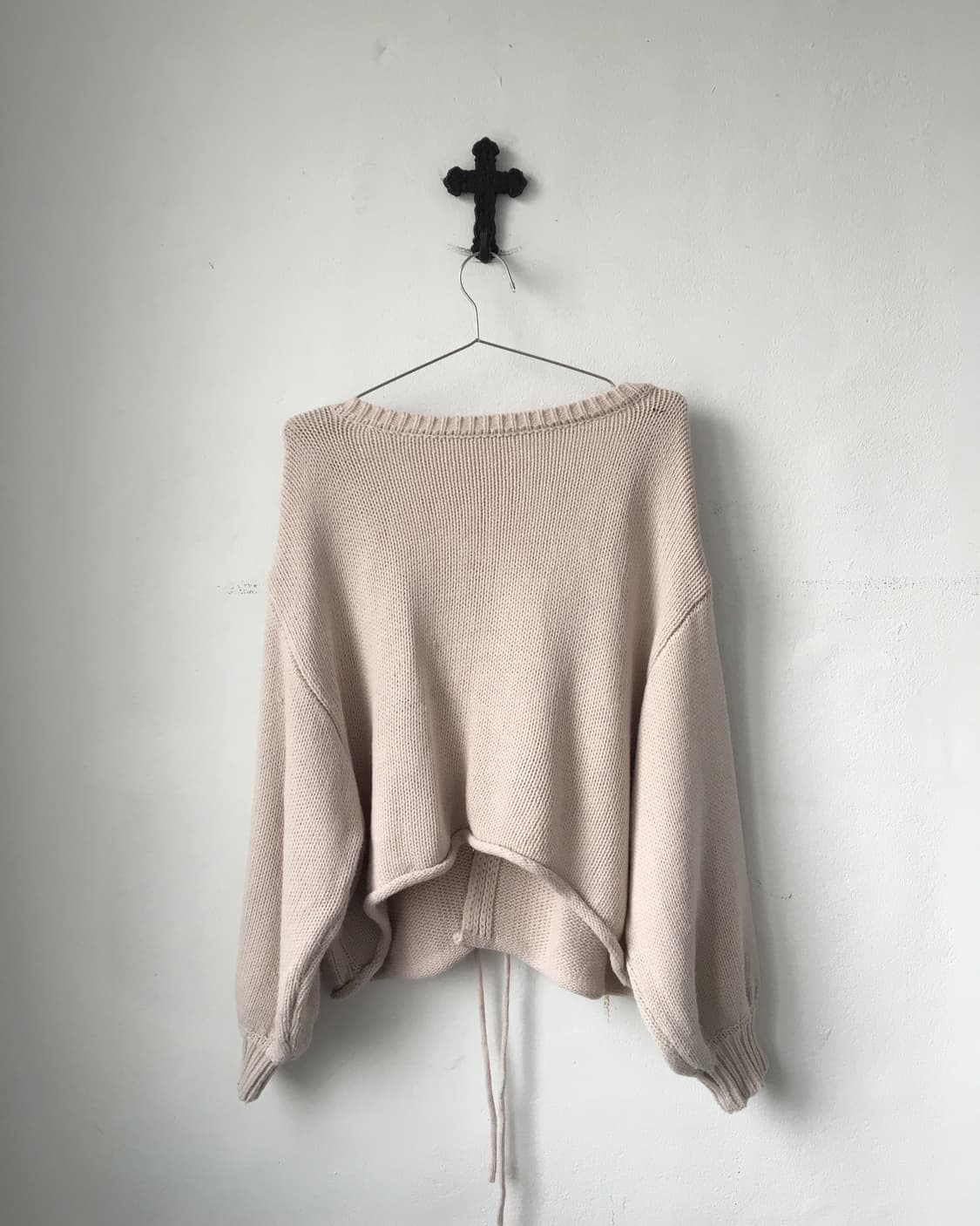 Lace up point knit cardigan 상품이미지3
