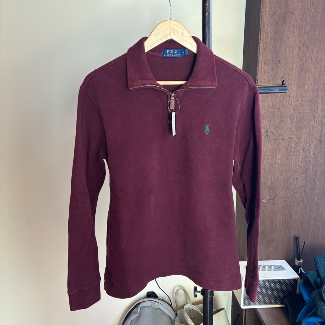 15758 - 폴로 랄프로렌 버건디 반집업 니트 상품이미지2