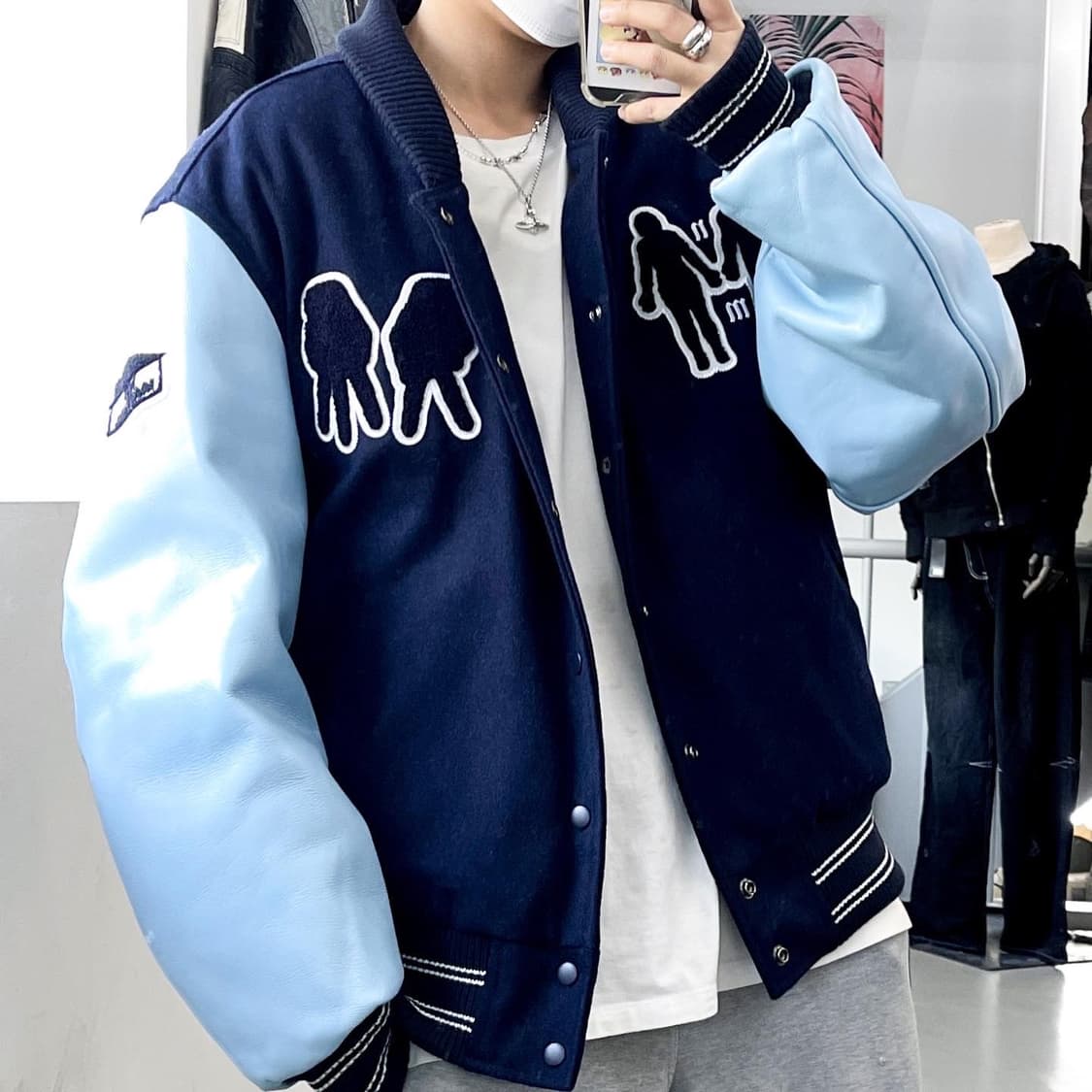 노매뉴얼 21fw wl네이비 울레더바시티자켓 상품이미지2