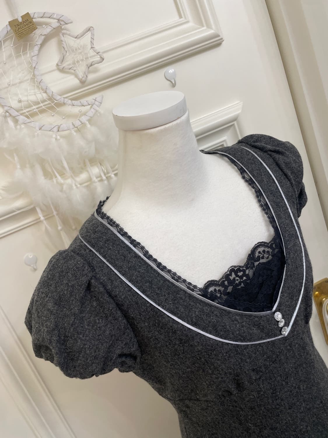 IMAGE charcoal lace trim french sleeve l 상품이미지7